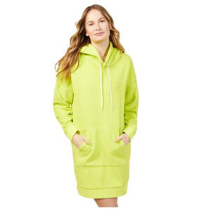 Outerknown Women's Hightide Hooded Dress Lime Size Small Terry Beach Coverup
